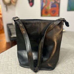 Leather bucket bag